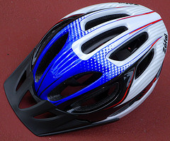 Blue biker's helmet